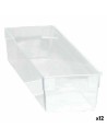 Caixa Multiusos Modular Transparente 30,5 x 8 x 5,3 cm (12 Unidades) | Tienda24 Tienda24.eu