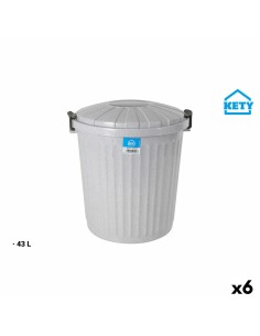 Waste bin DKD Home Decor Baths Silver Steel Basic 3 L 23 x 17,50 x 25 cm | Tienda24 Tienda24.eu