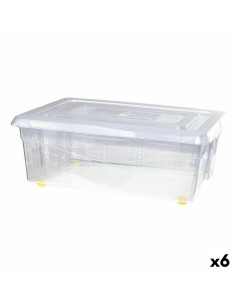 Boîte de rangement avec couvercle Beige Plastique 7,5 L 21,5 x 14,5 x 32 cm (12 Unités) | Tienda24 Tienda24.eu