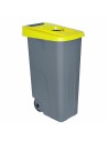 Dustbin with Wheels Denox 85 L Yellow 58 x 41 x 76 cm | Tienda24 Tienda24.eu