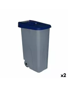 Caixote do Lixo com Rodas Denox 110 L 58 x 41 x 89 cm Azul | Tienda24 Tienda24.eu