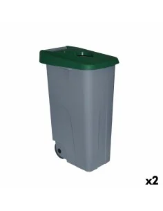 Caixote do Lixo com Rodas Denox 110 L Verde 58 x 41 x 89 cm (2 Unidades) | Tienda24 Tienda24.eu