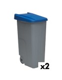 Dustbin with Wheels Denox 85 L Blue 58 x 41 x 76 cm | Tienda24 Tienda24.eu