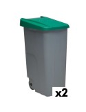 Caixote do Lixo com Rodas Denox 85 L Verde 58 x 41 x 76 cm | Tienda24 Tienda24.eu