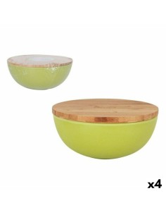 Bowl Percutti Legno percutti Green With lid Bamboo (4 Units) by Percutti, Plates and dishes - Ref: S2226490, Price: €11.20, D...