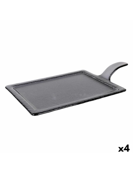 Schale Viejo Valle Schwarz Glas 46 x 27 cm (4 Stück) | Tienda24 Tienda24.eu