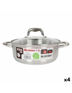 Casserole avec couvercle en verre Quttin Caesar Acier ø 24 x 15,5 cm (4 Unités) | Tienda24 Tienda24.eu