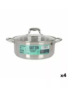 Casserole avec Couvercle en Verre Quttin 2,2 L (4 Unités) | Tienda24 Tienda24.eu