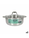 Casserole avec Couvercle en Verre Quttin Caesar Acier ø 32 x 12,5 cm (2 Unités) | Tienda24 Tienda24.eu