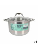 Casserole avec couvercle en verre Quttin Caesar Acier ø 24 x 15,5 cm (4 Unités) | Tienda24 Tienda24.eu