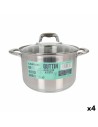 Casserole avec couvercle en verre Quttin Caesar Acier ø 24 x 15,5 cm (4 Unités) | Tienda24 Tienda24.eu