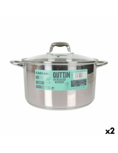 Casserole avec couvercle en verre Quttin Caesar Acier ø 24 x 15,5 cm (4 Unités) | Tienda24 Tienda24.eu