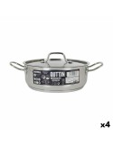 Casserole with lid Quttin Hotel Steel ø 24 x 9 cm (4 Units) | Tienda24 Tienda24.eu