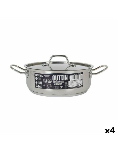 Casserole with lid Quttin Hotel Steel ø 24 x 9 cm (4 Units) | Tienda24 Tienda24.eu