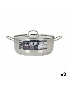 Casserole avec Couvercle en Verre Quttin Caesar Acier ø 32 x 12,5 cm (2 Unités) | Tienda24 Tienda24.eu