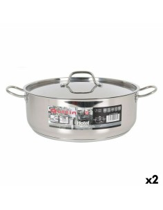 Casserole with glass lid Quttin Caesar Steel Ø 28 x 11 cm (4 Units) | Tienda24 Tienda24.eu