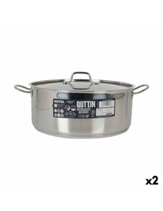 Casserole with glass lid Quttin New Neron Steel 26 x 18 x 10 cm (6 Units) | Tienda24 Tienda24.eu