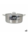 Casserole with lid Quttin Hotel Steel ø 34 x 13 cm (2 Units) | Tienda24 Tienda24.eu