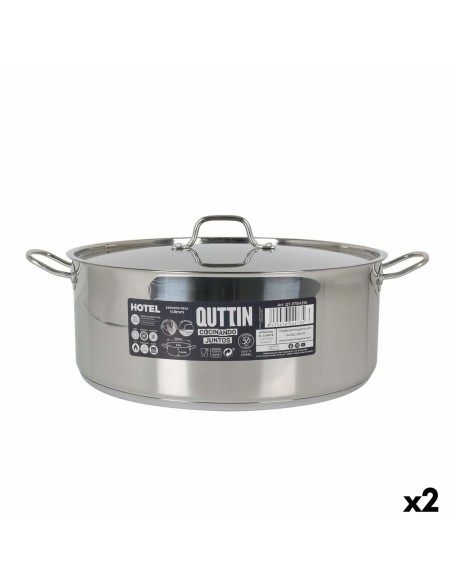 Casserole with lid Quttin Aluminium 36 x 14 cm (2 Units) | Tienda24 Tienda24.eu