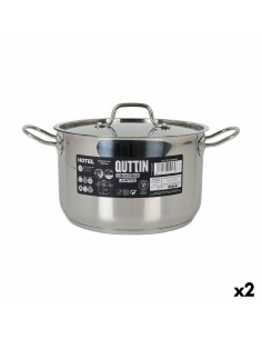 Pot with Glass Lid Quttin New neron Steel 8 L (4 Units) | Tienda24 Tienda24.eu