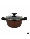 Casserole avec Couvercle en Verre Quttin Sahara Aluminium forgé Marron 34 x 21 x 11 cm (4 Unités) | Tienda24 Tienda24.eu