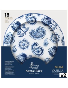 Tableware Santa Clara Noia 18 Pieces Porcelain Circular (2 Units) by Santa Clara, Combination Sets - Ref: S2226980, Price: 55...