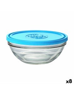 Porta Pranzo Rotondo con Coperchio Duralex FreshBox Azzurro 970 ml ø 17 x 7 cm (8 Unità) da Duralex, Conservazione di aliment...