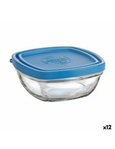 Porta Pranzo Quadrato con Coperchio Duralex FreshBox Azzurro 300 ml 11 x 11 x 5 cm (12 Unità) da Duralex, Conservazione di al...