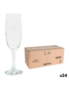 Copo de champanhe Pontos Transparente Turquesa Vidro 6 Unidades (185 ml) | Tienda24 Tienda24.eu