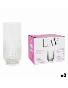 Gläserset Bidasoa Gio Mit Relief Grau Glas 350 ml (6 Stück) | Tienda24 Tienda24.eu