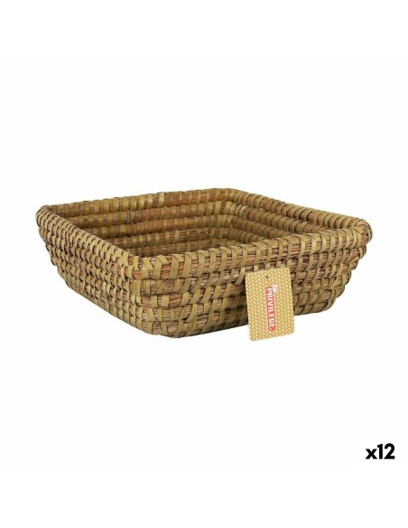 Cesta Multiusos Privilege Korne Castanho vime Quadrado 27 x 27 x 9 cm (12 Unidades) | Tienda24 Tienda24.eu