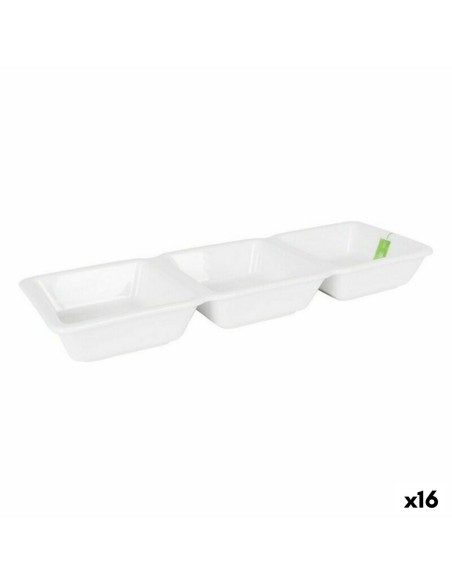 Bowl La Mediterránea Yummy Aperitif Porcelain White 29,3 x 9,5 x 3,3 cm (16 Units) (29,3 x 9,5 x 3,3 cm) | Tienda24 Tienda24.eu