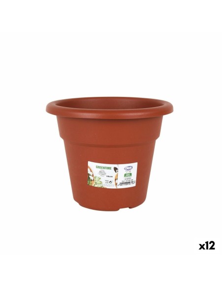 Vaso Dem Greentime Redonda Castanho ø 18 x 14,6 cm (12 Unidades) | Tienda24 Tienda24.eu