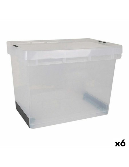 Boîte de rangement avec couvercle Evolution Transparent 39 x 29 x 20,5 cm (6 Unités) (39 x 29 x 20,5 cm) | Tienda24 Tienda24.eu