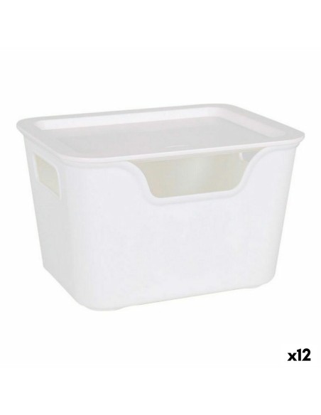 Storage Box with Lid Bella Anthracite 17,9 x 13,9 x 11,2 cm (12 Units) (18 x 14 x 11 cm) | Tienda24 Tienda24.eu