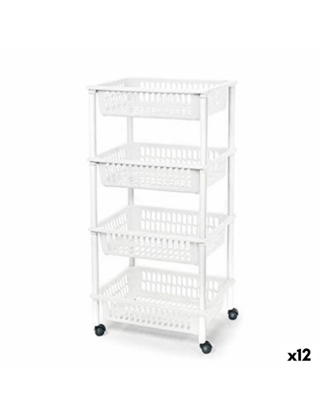 Carrito Verdulero Tontarelli Mito 4 Plástico Blanco 40 x 29 x 62 cm (12 Unidades) | Tienda24 Tienda24.eu