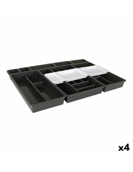 Organizador de Talheres Tontarelli Bella Preto 10 Peças 70 x 49,2 x 6,7 cm (4 Unidades) | Tienda24 Tienda24.eu