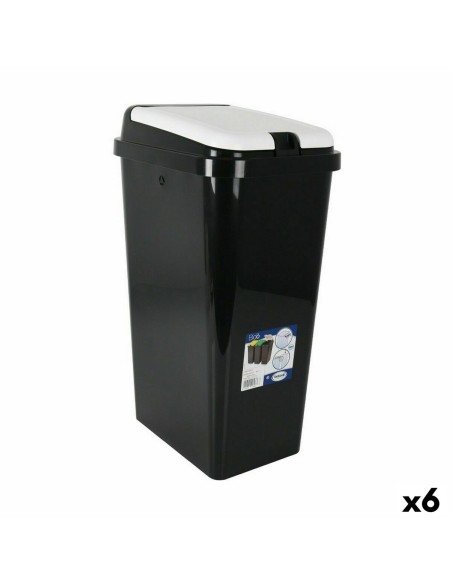 Rubbish Bin Tontarelli Bido Black Rectangular 38 x 29 x 65 cm (6 Units) | Tienda24 Tienda24.eu