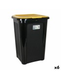 Rubbish Bin Tontarelli Coverline Yellow 44 L Black 38,5 x 34,5 x 54,5 cm (6 Units) | Tienda24 Tienda24.eu