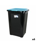 Rubbish Bin Tontarelli Coverline Blue 44 L Black 38,5 x 34,5 x 54,5 cm (6 Units) | Tienda24 Tienda24.eu