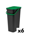 Caixote de Lixo para Reciclagem Tontarelli Moda 24 L Preto Verde (6 Unidades) | Tienda24 Tienda24.eu