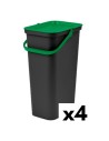 Cubo de Basura para Reciclaje Tontarelli Moda 38 L Verde (4 Unidades) | Tienda24 Tienda24.eu