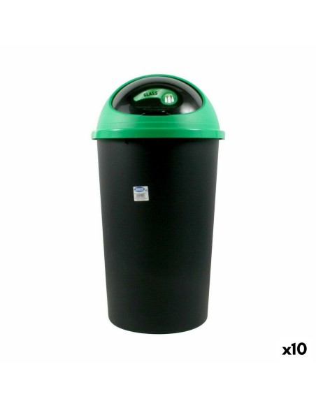 Cubo para la Basura Tontarelli Big hoop Negro Verde 50 L 39 x 39 x 72 cm (10 Unidades) | Tienda24 Tienda24.eu