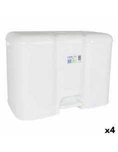 Recycling Waste Bin Tontarelli Moda Stackable 28 L White Black (6 Units) | Tienda24 Tienda24.eu