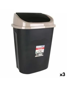 Cubo de Basura con Ruedas Denox Negro Gris 110 L | Tienda24 Tienda24.eu