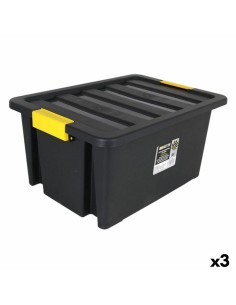 Caixa de Armazenagem com Tampa Antracite Plástico 22 L 32 x 20,5 x 50 cm (6 Unidades) | Tienda24 Tienda24.eu