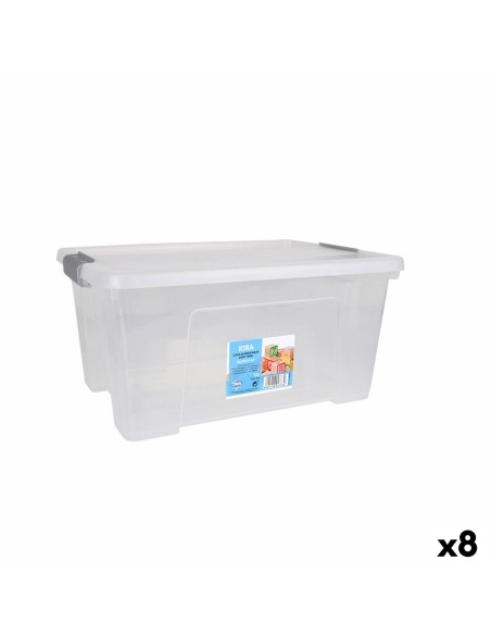 Boîte de rangement avec couvercle Dem Kira Plastique Transparent 15 L 40 x 28 x 19 cm (8 Unités) | Tienda24 Tienda24.eu