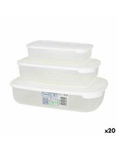 Set of lunch boxes Quid Frost (3 pcs) Transparent Glass 3 Pieces | Tienda24 Tienda24.eu