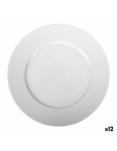 Piatto da pranzo La Mediterránea Saler Porcellana Bianco (12 Unità) (Ø 25 cm) da La Mediterránea, Piatti e teglie - Ref: S222...