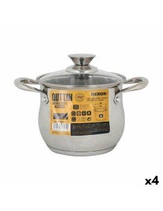 Casserole avec couvercle en verre Quttin Caesar Acier ø 24 x 15,5 cm (4 Unités) | Tienda24 Tienda24.eu